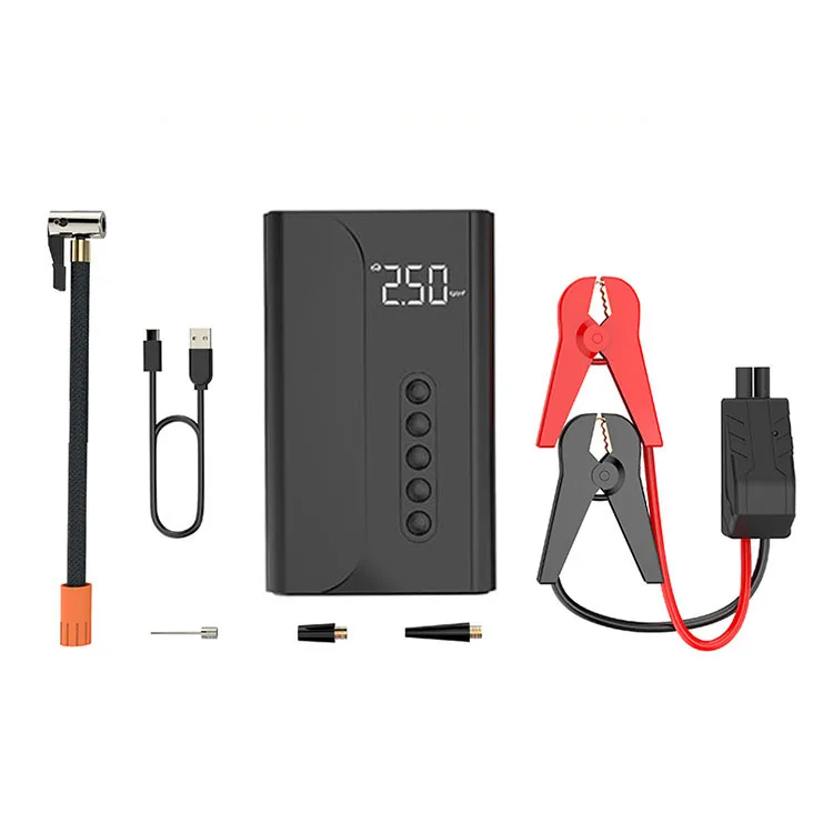 2022 new portable jump starter 2 in 1 with air pump inflator built-in air pump car inflator for car motor bike ball air pump