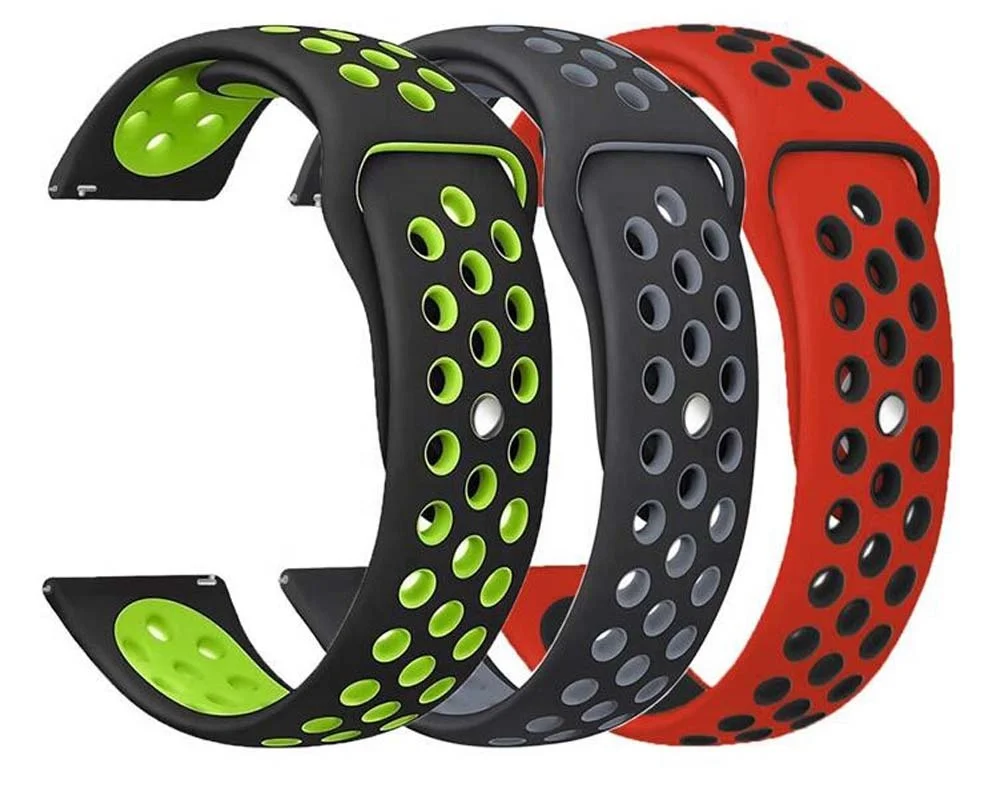 22mm 20mm Silicone Sport Band Strap for Samsung Galaxy Watch 46mm 42mm Smart Bracelet Wristband BANDS Dual Colors Watchband