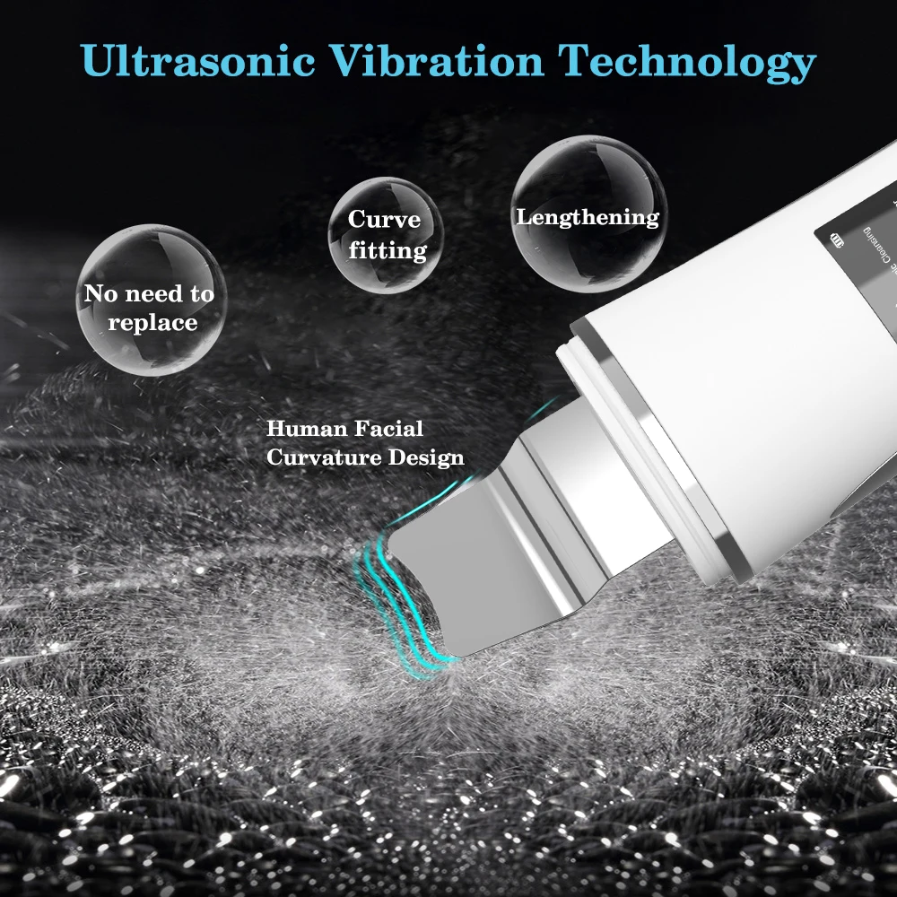 New Version Upgraded Portable Professional Ion Spatula  Wireless Ultrasonic Face Massager Cleaner Skin Scrubber For Face