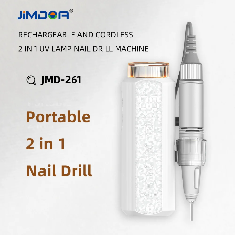 Rechargeable Electric Nail Drill Portable 35000 Rpm Display Screen With High Quality UV Nail Lamp