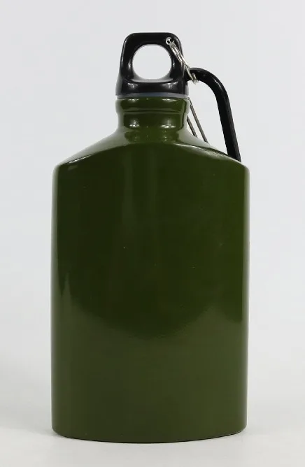 600ml single wall water bottle flat aluminum water bottle aluminum sports water bottle for travel with Climbing buckle