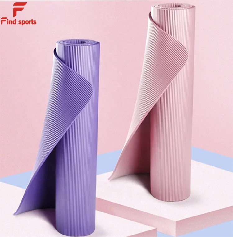 
manufacture non slip training comping gymnastic 8mm 10mm high density NBR yoga mat in purple 