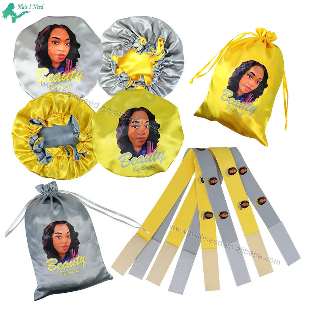 Wholesale Mommy And Me Zodiac Bonnets And Satin Hair Wraps Custom Logo Hair Bonnets Sleeping Cap Women Satin Silk Braid Bonnet