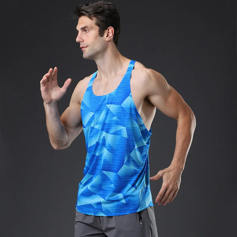 Customized Colorful Sleeveless Print Vest Men Bodybuilding Vest Workout Sports Fitness Training Vest