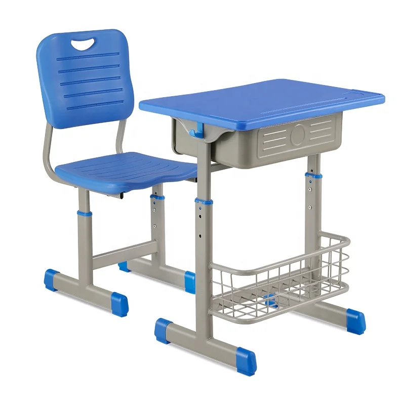 School Furniture Single Seater Desk and Chair Cheap Plastic Student Table and Chair For Classroom Primary School