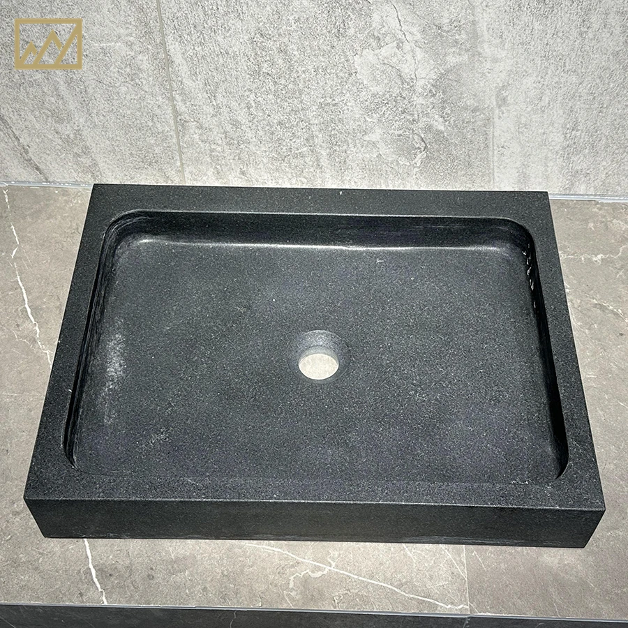 Black Rectangle Bathroom Sink Furniture Morden Stone Hand Basin Garden Sink Kitchen Manufacture Laundry Basin Dining Room Sink