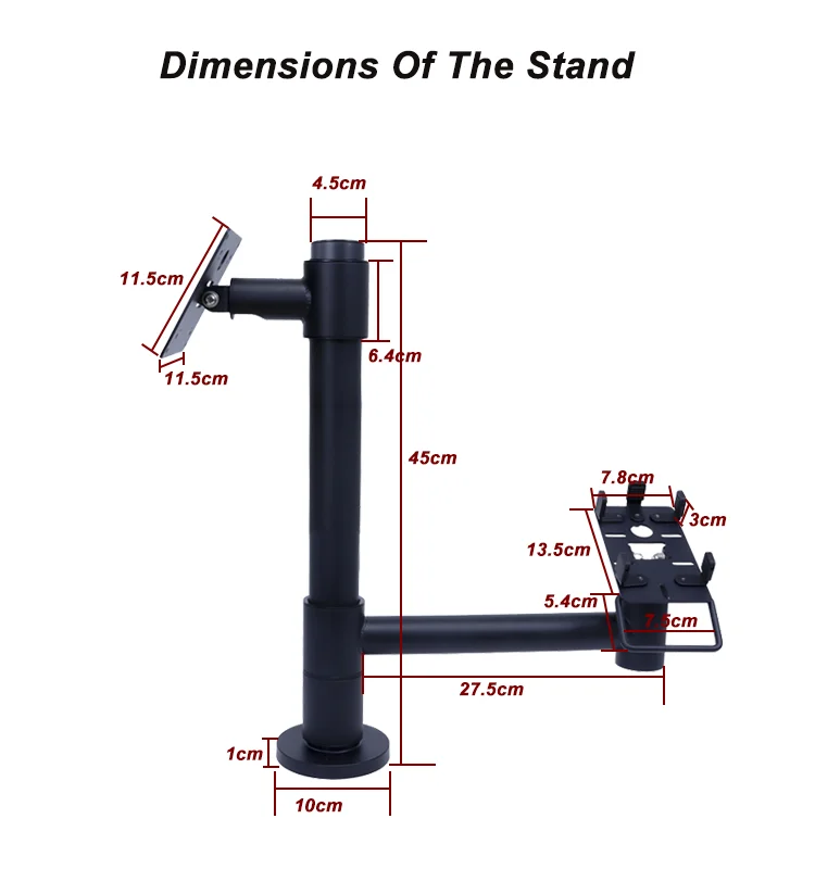 Dual screen cylinder Cash Register stand adjustable pole mounting solution vesa mount stand for checkout counters