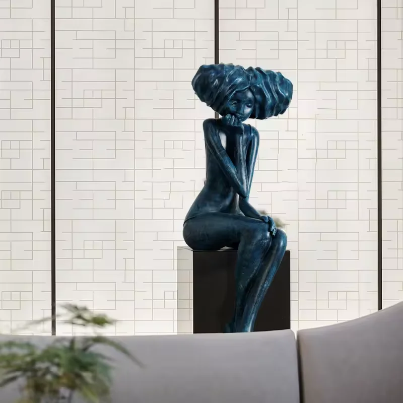 Female Human lady Sculpture diy home decor Woman Fiberglass Sculpture modern Abstract Woman Sculpture wholesale home decor