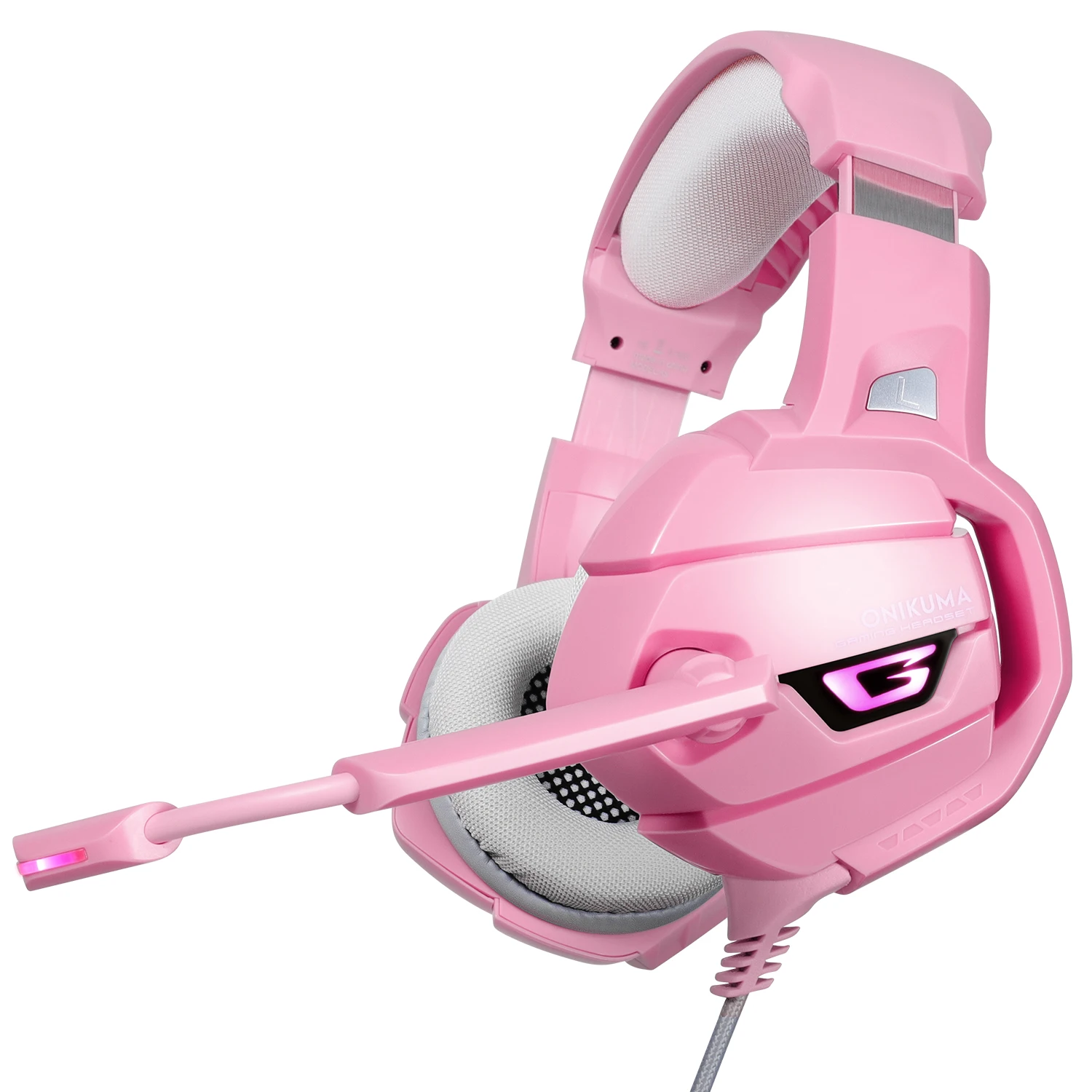 Gaming Headset with Mic for PS4 PC Xbox Bass surround gaming headset Wired headphone for gamer Onikuma K5 Pink ANC Headphones