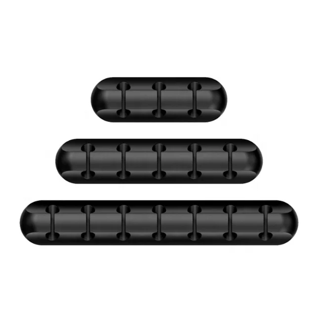Organizador de cable usb silicone cable clip organizer 6mm diameter holder wire cable organizer