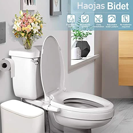 Super slim bidet attached to toilet non mechanical retractable nozzle cold bidet attachment for toilet