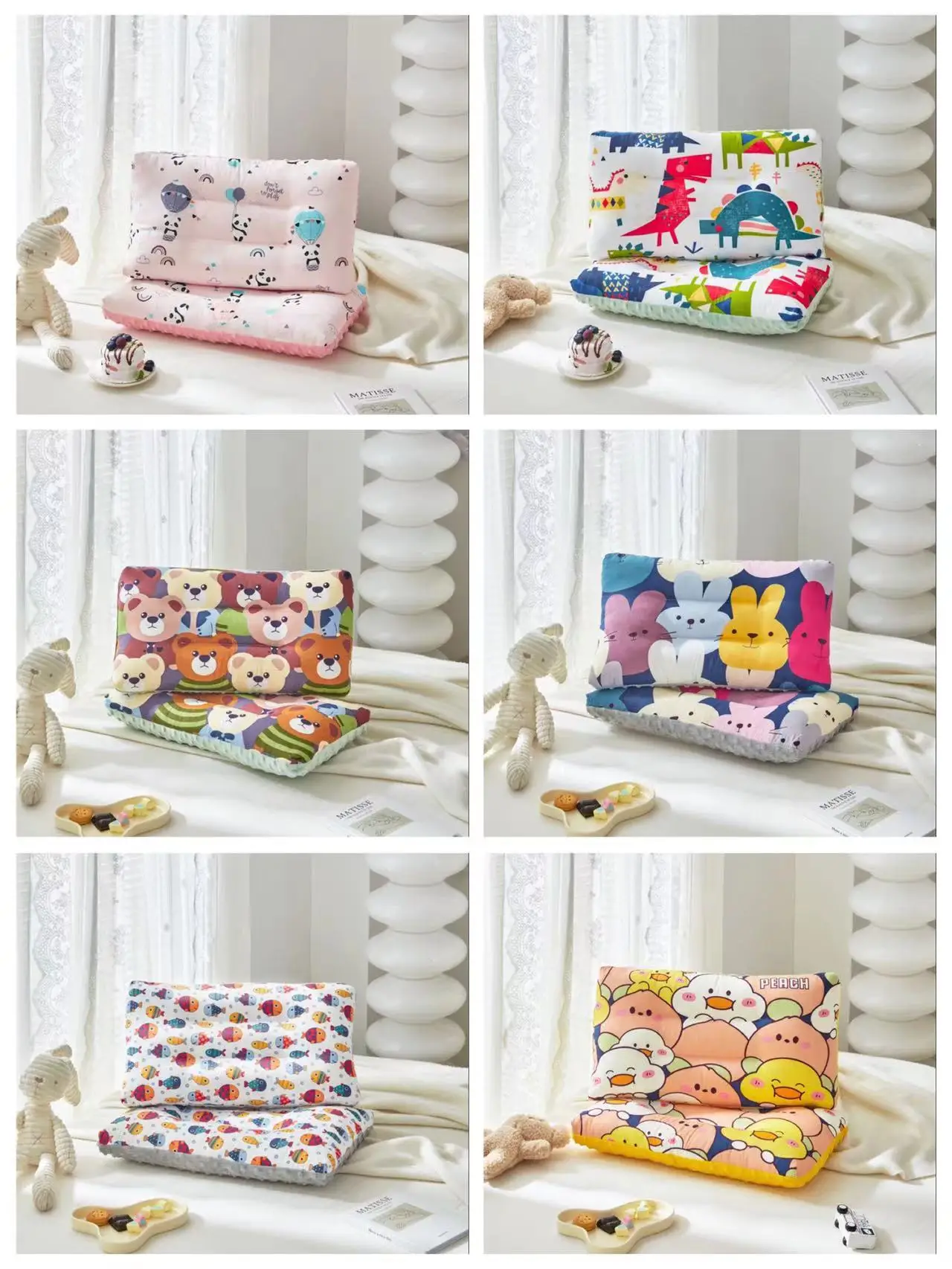 2-6 Years Old Custom Pattern Pillow for Children Kids Sleep Europe 60 Knitted Baby Pillows Bed Sleeping Accept Customized Logo