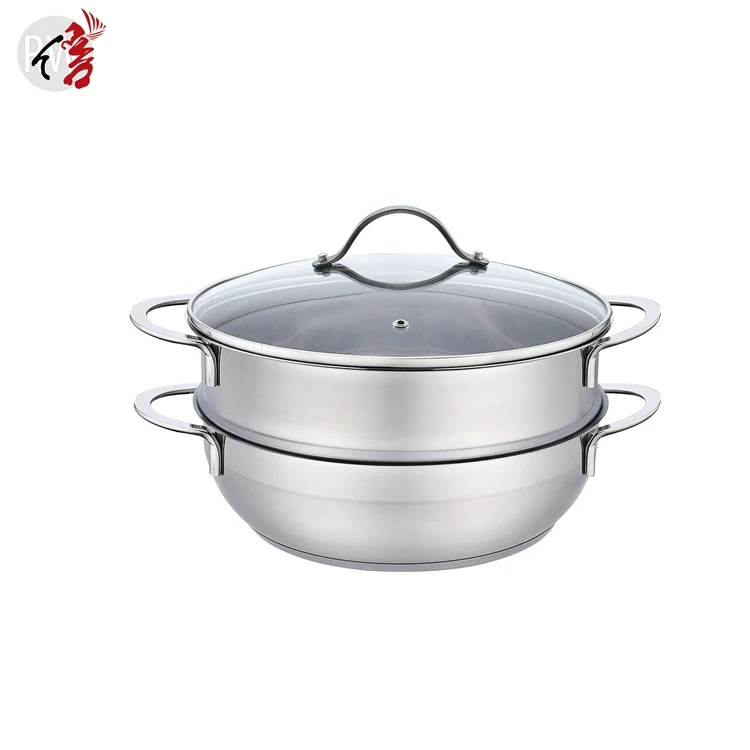 realwin 3 pieces 4.5 liter stainless steel steamer stew pot set with icool handle