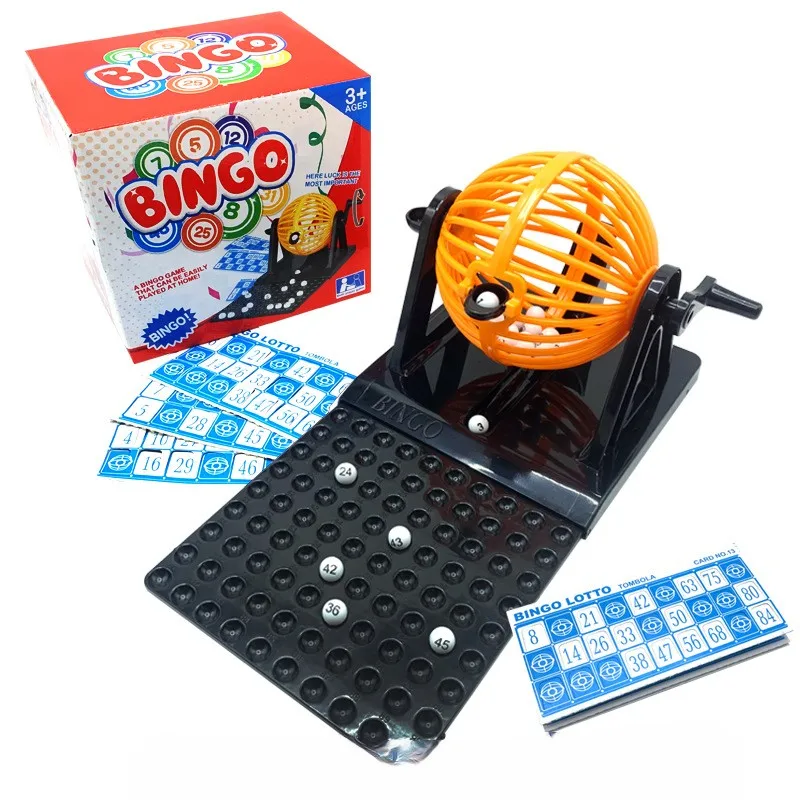 Support customized new product desktop ball toys lottery machine rotary table party Interactive Lotto bingo Video Game Kit