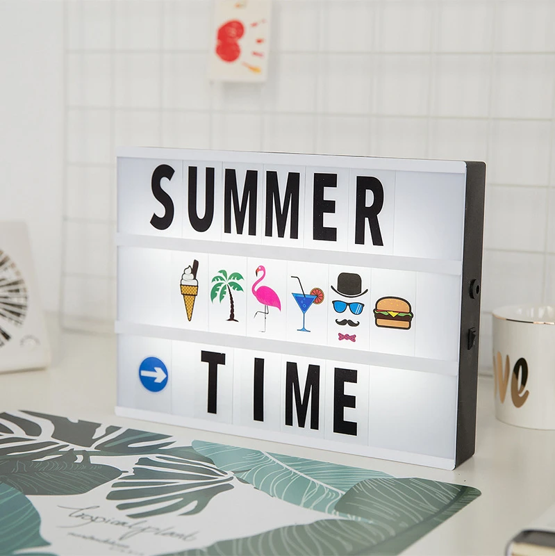 Christmas  Light box A4 Size DIY kids gifts cinema light box with 96pcs letter cards battery and usb cable power supply LED  Lig