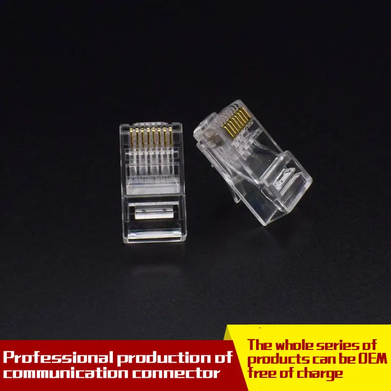 50pack ethernet RJ45 connector Cat5e 8P8C pass through RJ45 modular plug UTP RJ45 connecter Cat5e Network modular plug