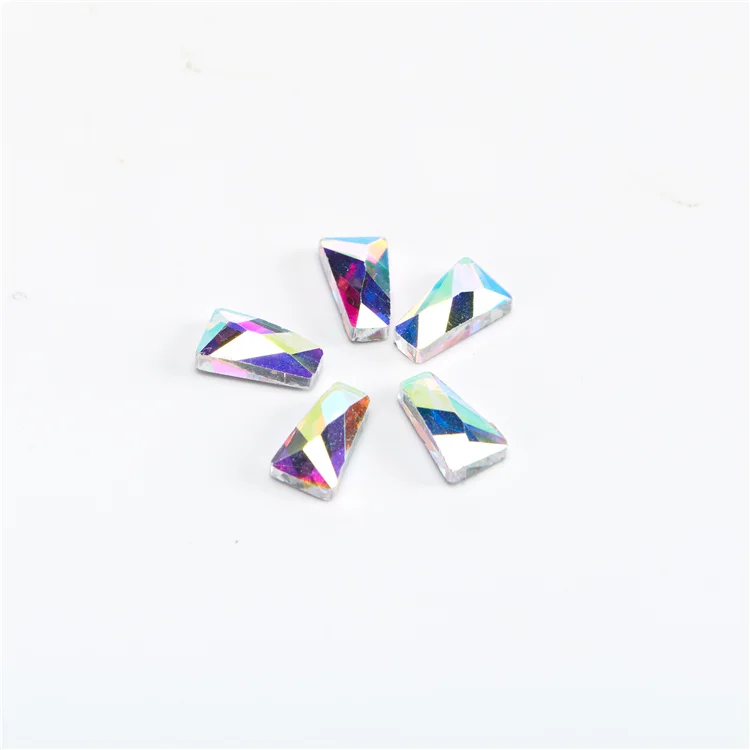 New product ab glass rhinestones flat back non hotfix rhinestone for crocs self adhesive