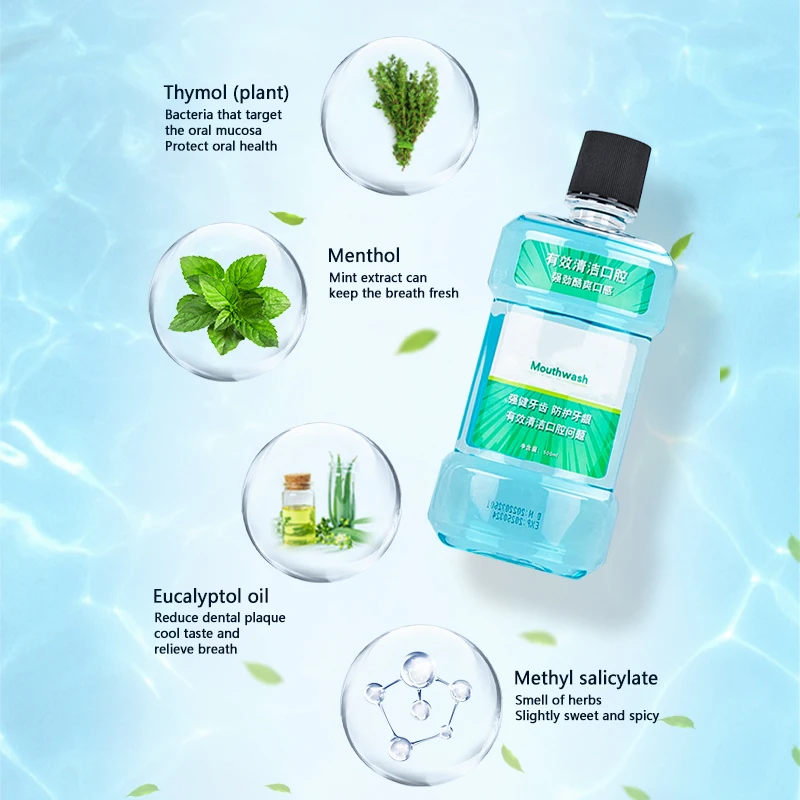 Private Label 250ml Natural Organic Teeth Whitening Oral Care Cleans Your Teeth Mouthwash
