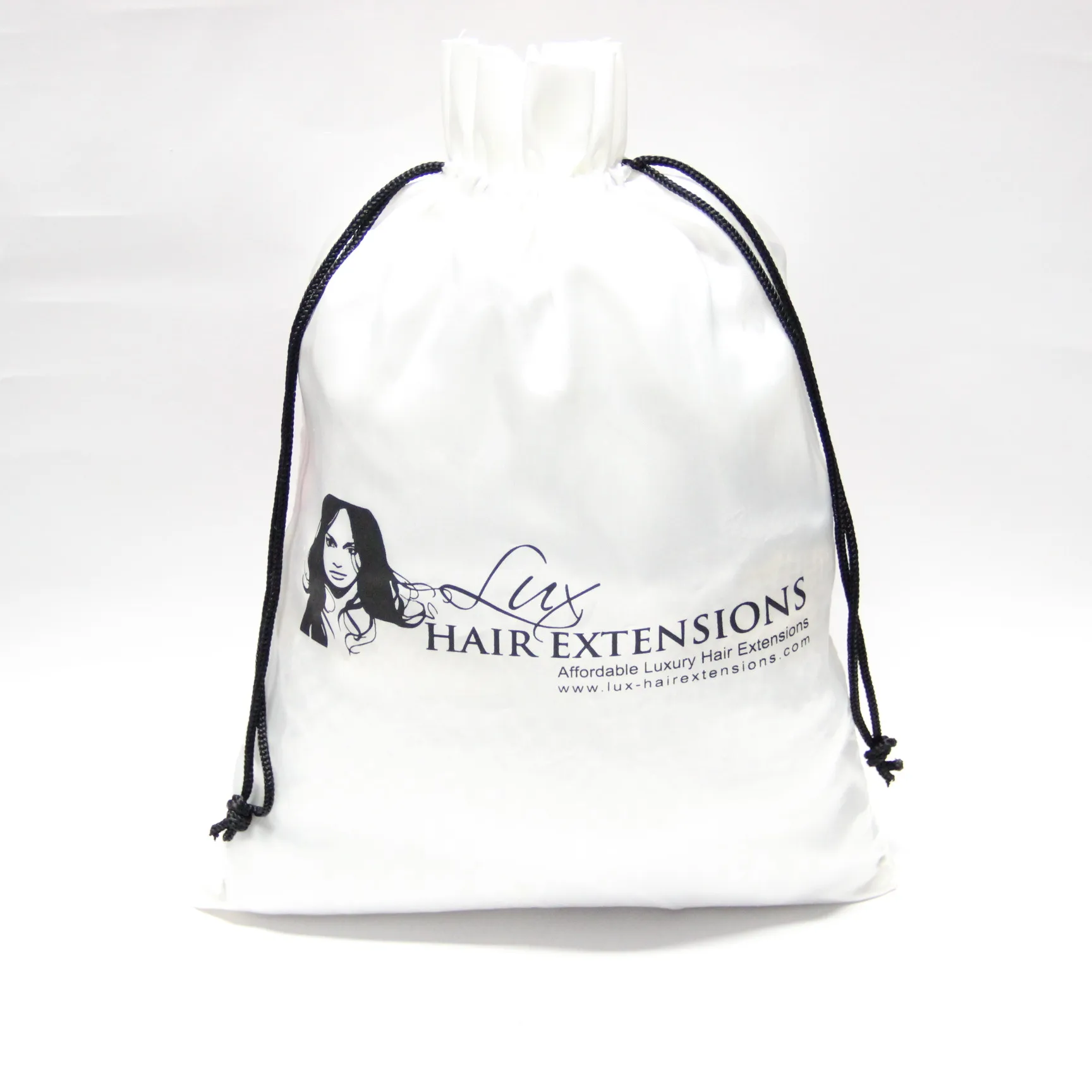 Professional custom cosmetics bag wig collection bag silk bundle pocket wholesale drawstring Satin bread Drawstring bag