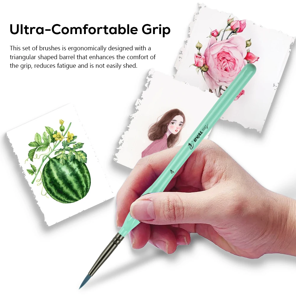 Synthetic Nylon Triangle Wooden Handle Detail small micro detail art brush miniature painting kit thin custom paint brushes