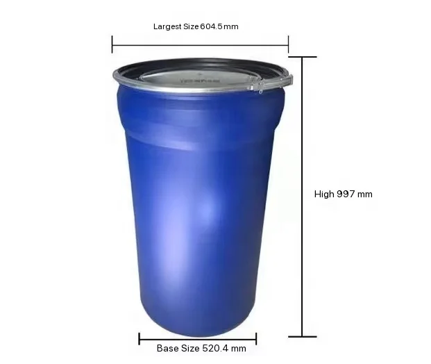 200L Stackable Plastic Drum Plastic barrels With top open Lid and metal ring