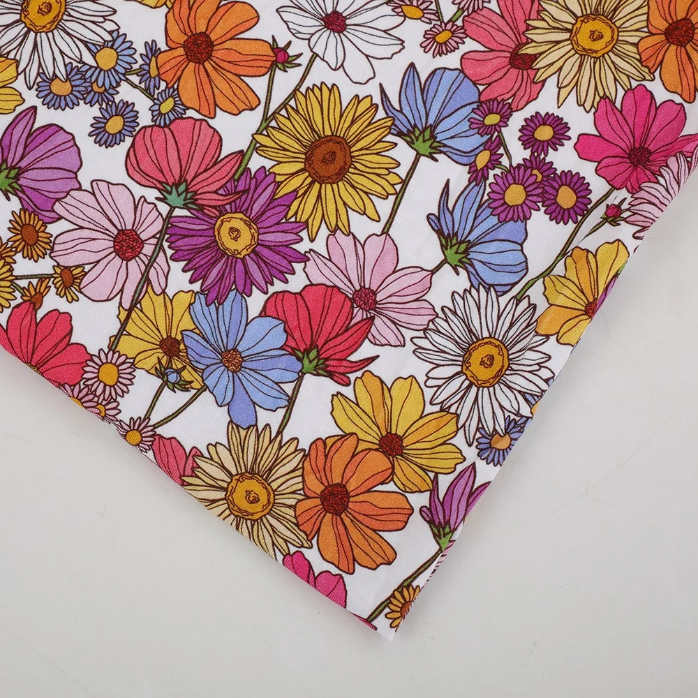 digital printed custom printed bamboo spandex lycra fabric