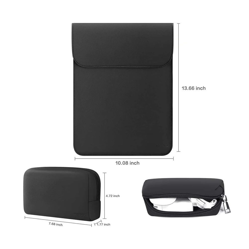 Wholesale Laptop Sleeve Compatible for MacBook Air 13 Inch/ Faux Suede Leather Case with Small Accessory case