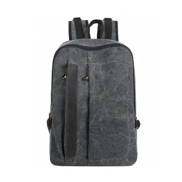 School Canvas Backpack Camping Plain Wholesale Outdoor Business Laptop Casual for Men Blue Waterproof Guangzhou Unisex Softback