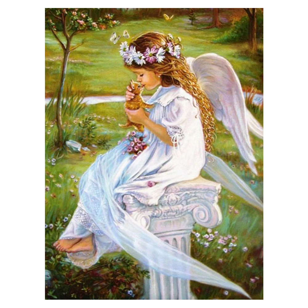 DIY Cross Stitch Embroidery kits Hobby Knitting Handicraft Promotions Angel Portrait Printed Canvas 11CT Cross Stitch kits OEM