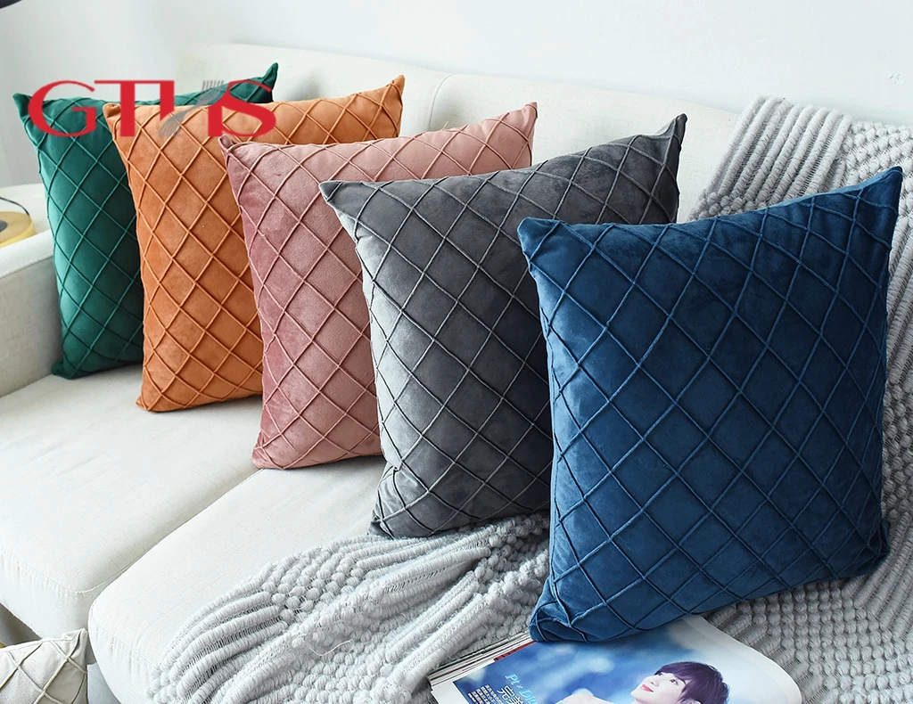 Custom Tufted Throw Pillow Covers Home Decor Pillows Promotion Household Cushion Cover Sofa 100% Satin Silk Polyester Pillowcase