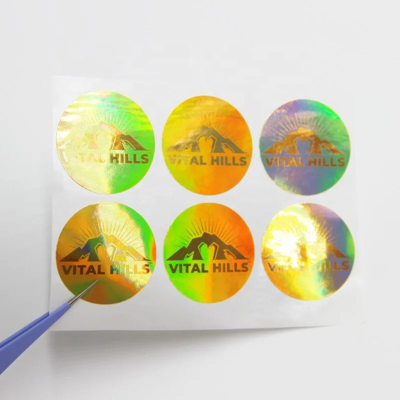 UV Resist Waterproof Rainbow Silver Laser 3D Hologram Reflective Glitter Sticker Die Cut Label Logo Custom Holographic Stickers