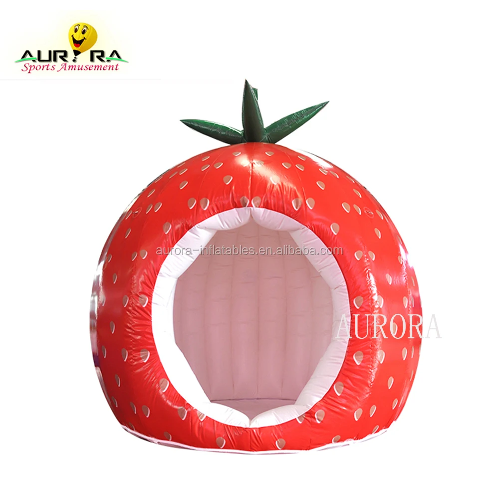 custom outdoor mobile advertising inflatables strawberry concession stand equipment inflatable food tent booth fruit kiosk