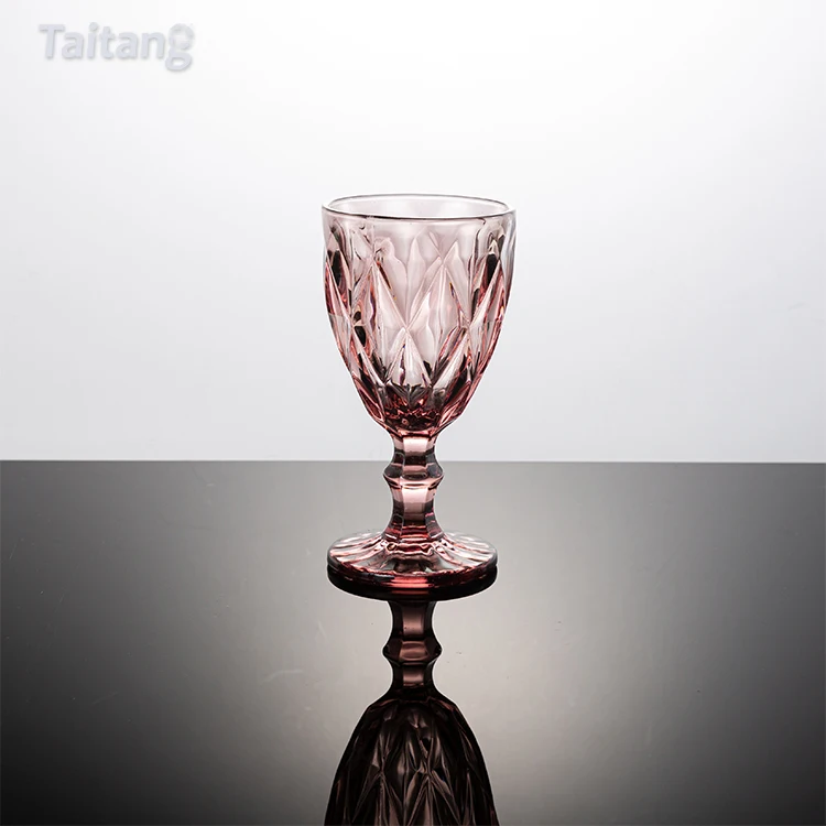 Colorful Goblet Vintage Style Green Color Drinkware Tall Glass Party Wedding Glassware