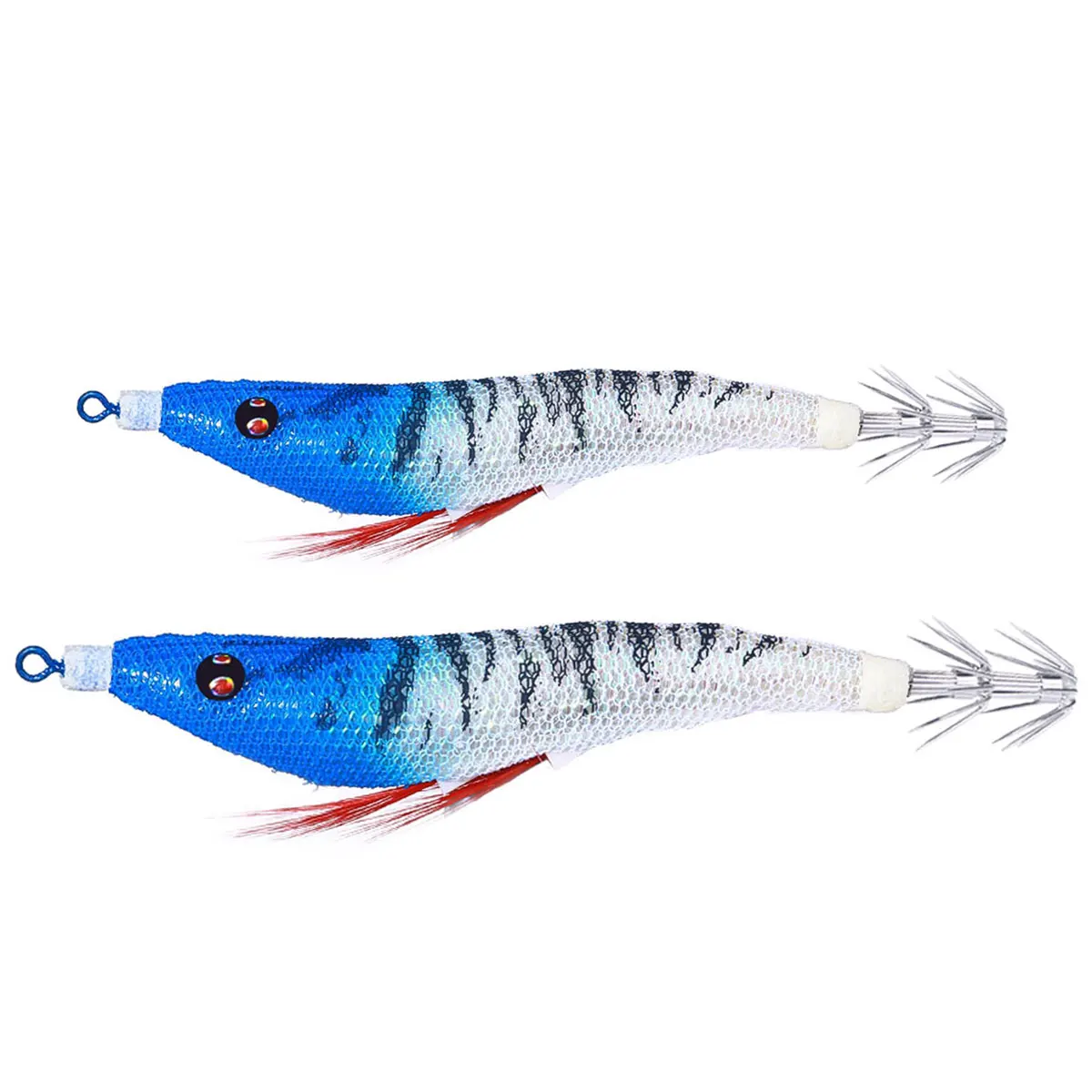 9.2CM/10.7CM Wholesale Plastic Luminous Wood Squid Jig Lure Glow Saltwater  Octopus Fishing Lure