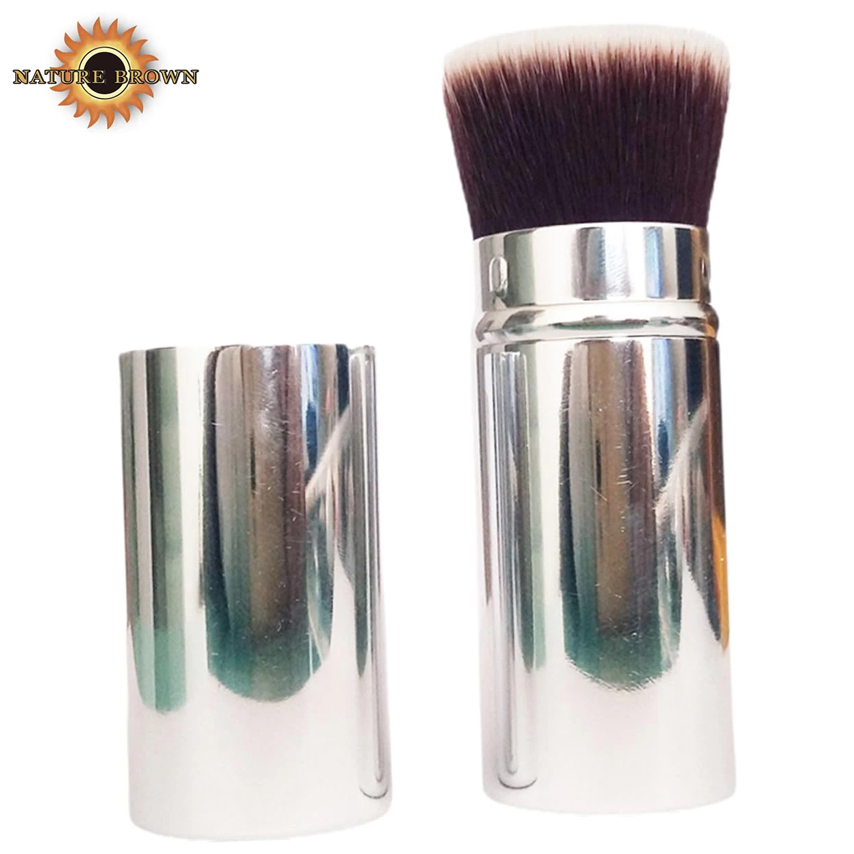 Retractable Single Makeup Brush Dense Foundation Loose Powder Cosmetic Tools Metal Artificial Fiber Blush Powder Application