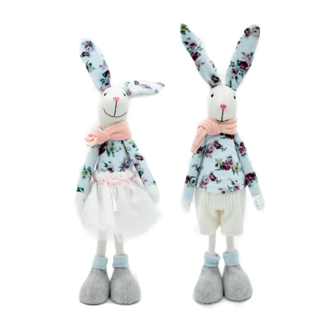 Предмет украшение кролик Декор пасхальные поделки идеи ткань 2021 новый кролик украшение для дома с цветочными продуктами синий дизайн на заказ
