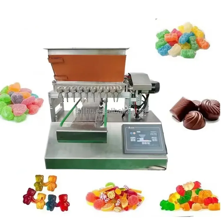 tabletop Small lollipop hard soft Gummy Chocolate fruit Jelly Gummy taffy Candy Bear Making Maker Machine price