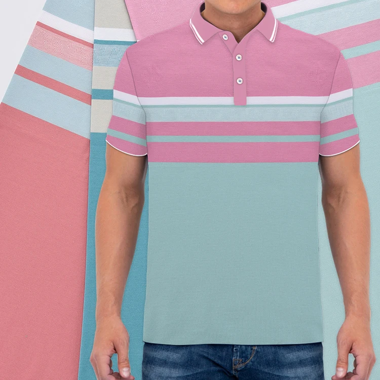 Various Color Stock Lot Cotton Knitted Spandex Jacquard Fabric 95% Cotton And 5% Spandex Fabric Jacquard For Men