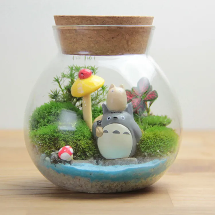 Wholesale Home Accessories Round Glass Plant Terrarium Containers With Cork Lid