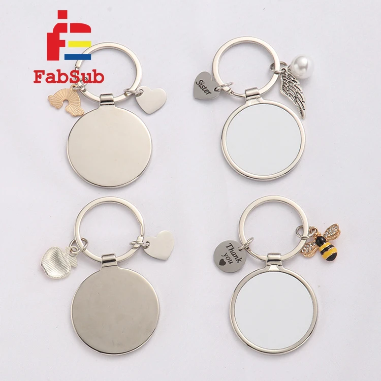 Custom New Arrival Zinc Alloy Metal Keychain Sublimation Blanks Metal Keychain with Pendant for Gifts