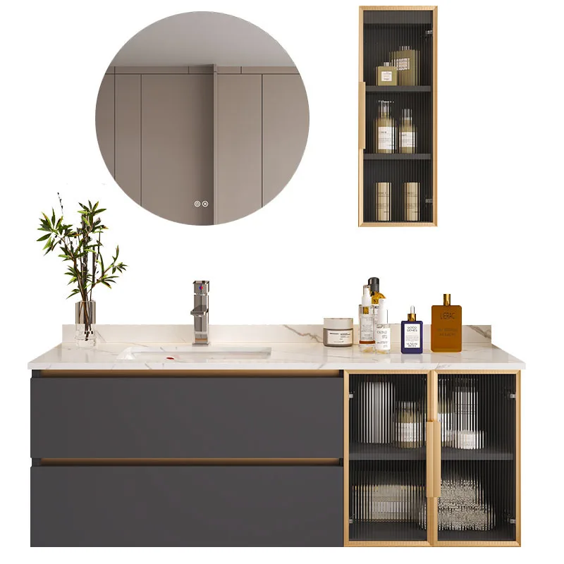 Modern Bathroom Vanity Cabinet Single Sink Mirror Bathroom Cabinet Vanity Quartz Vanities For Hotel Bathrooms