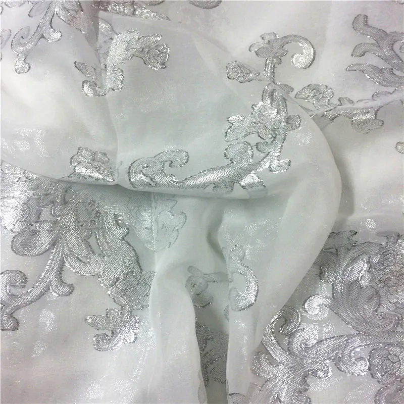 Шелковая жаккардовая ткань, шелковая Смешанная люрексом парчовая ткань, шелковая Сари ткань