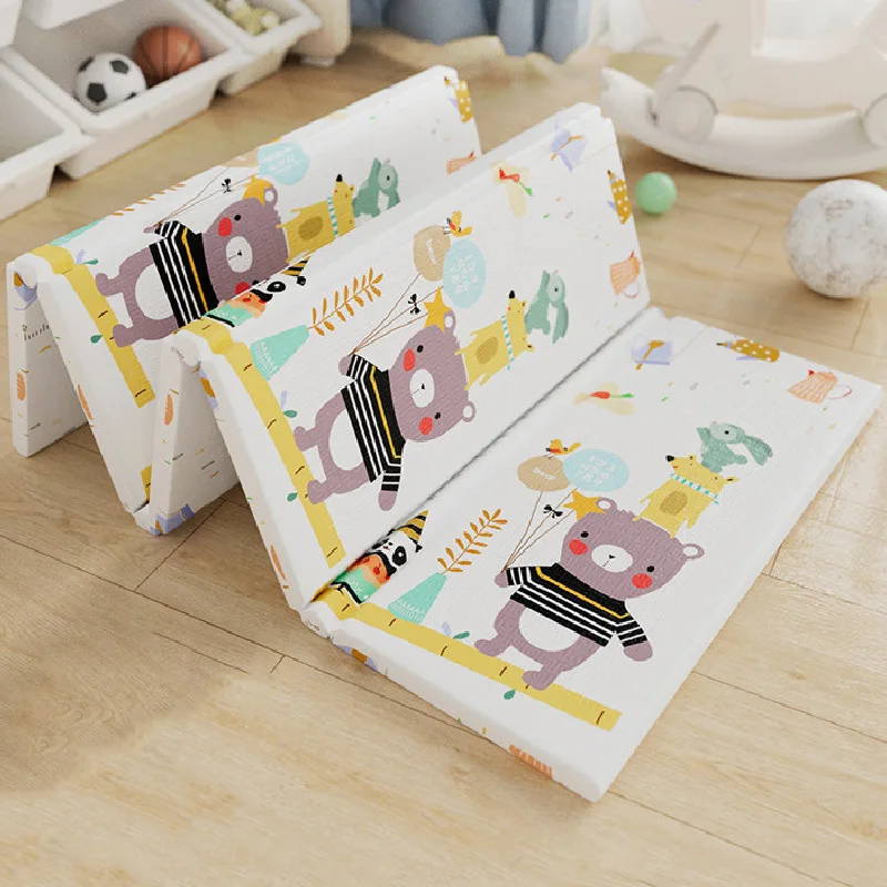 Hot Selling Non-toxic 150*180cm Foldable Double Side Printing XPE Playmat Baby Foam Crawling Mat for Baby Crawling  and Playing