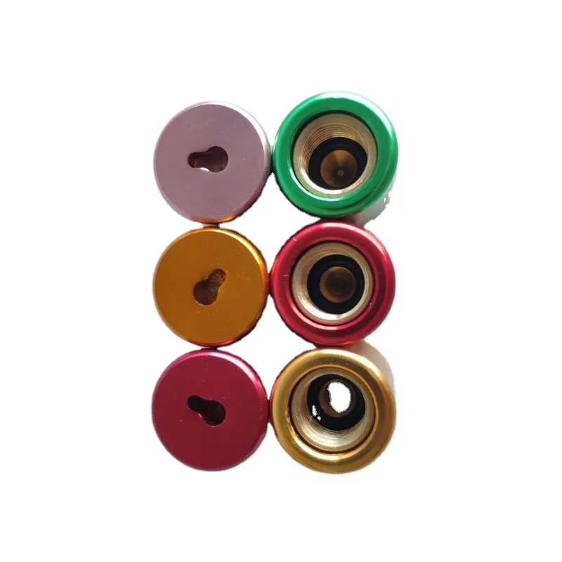 Colorful Copper Locking Safety Refrigerant Bottle Cap with Lock Key Aluminum Brass Locking Safety Cap