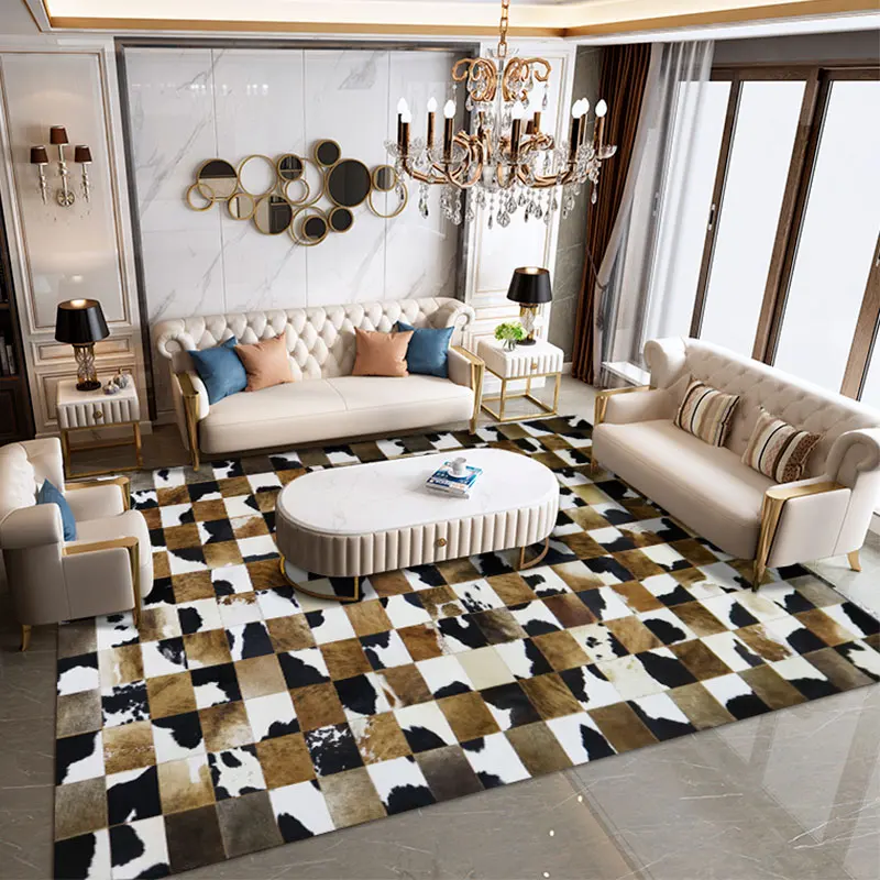 Brazilian imported cowhide light luxury Nordic modern compact carpet