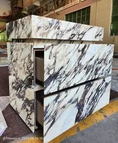 Customized Stone Marble Furniture Calacatta Viola Marble Drawer