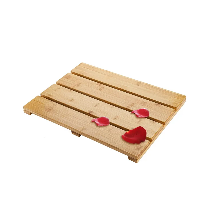 Hot Selling Bath Shower Mat Teak Wood Luxury Spa Solid Indoor / Outdoor Inside Or On The Bathroom Bath Mat