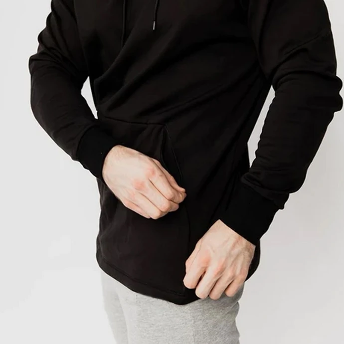 Wholesale Street style hip hop clothing black bulk oversized hoodies for men