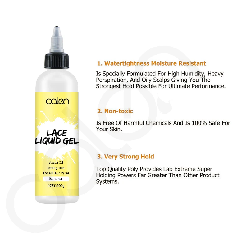 200ml Improvded Fomula Private Label Waterproof SweatProof Natural Ingredients Extreme Hold Banana Scent Hair Lace Glue Liquid G