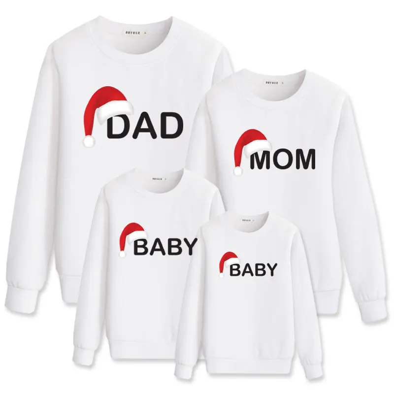 Dad Mom Baby Christmas Clothing for Family hoody matching outfits clothes mother daughter father son Christmas Sweater Shirt